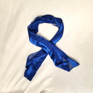 Vintage Blue Satin Stripe Scarf No Brand